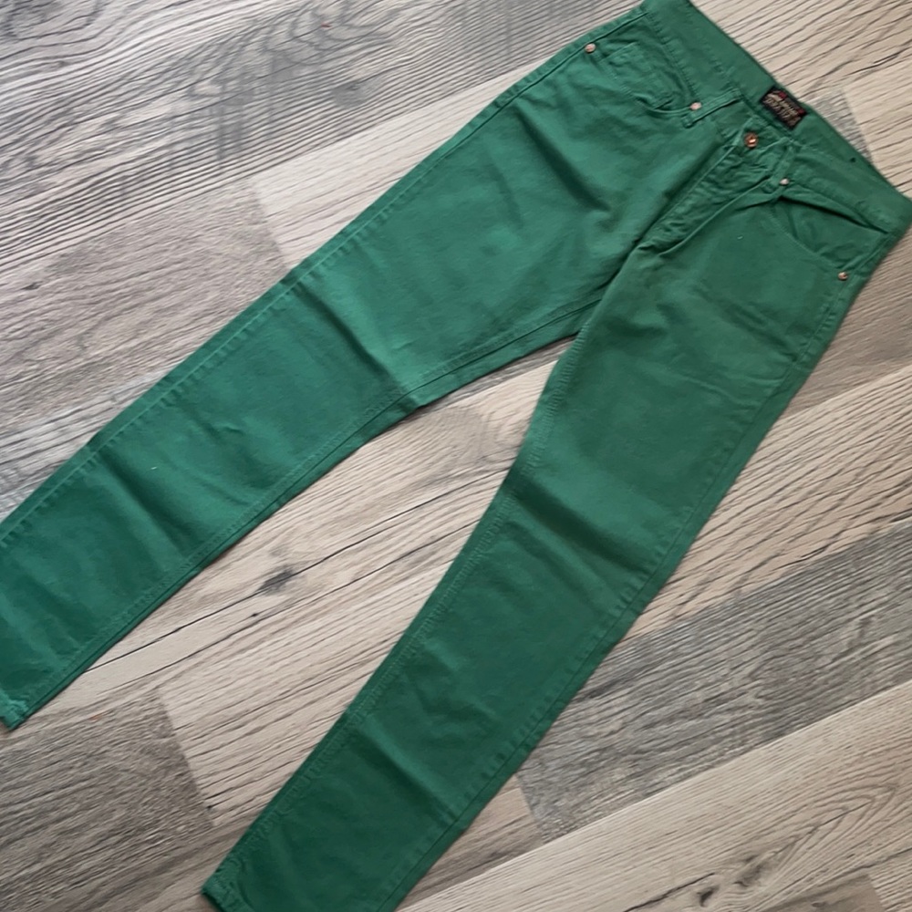 Zara vintage denim Kelly green jeans UK 30